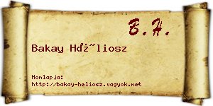 Bakay Héliosz névjegykártya
